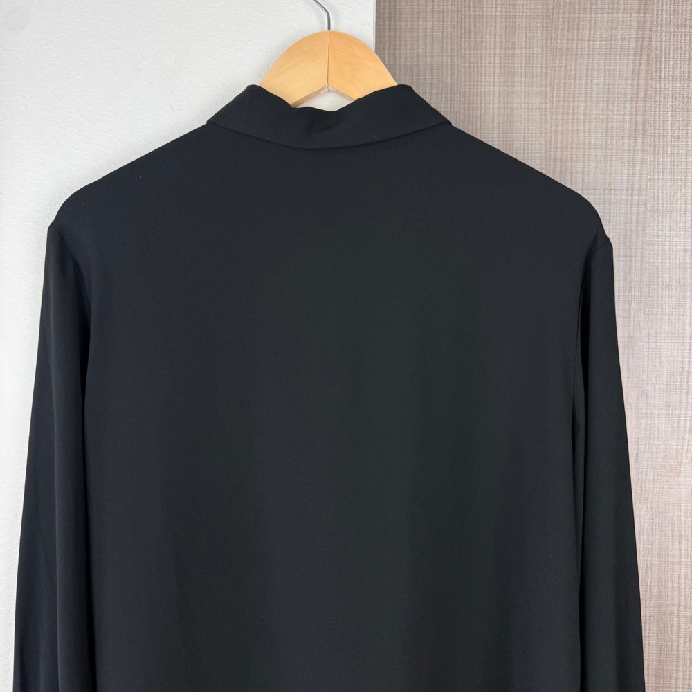 NEW MM Lafleur Black The Lagarde 3.0 Shirt Blouse Crepe Minimalist Size 12 - Picture 10 of 15